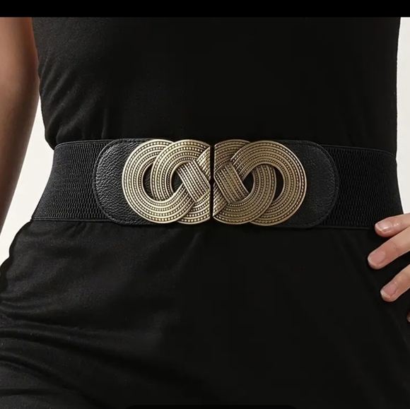 Heart4Kids Accessories - Elastic Metal Belt/ Decorate Wide Belt